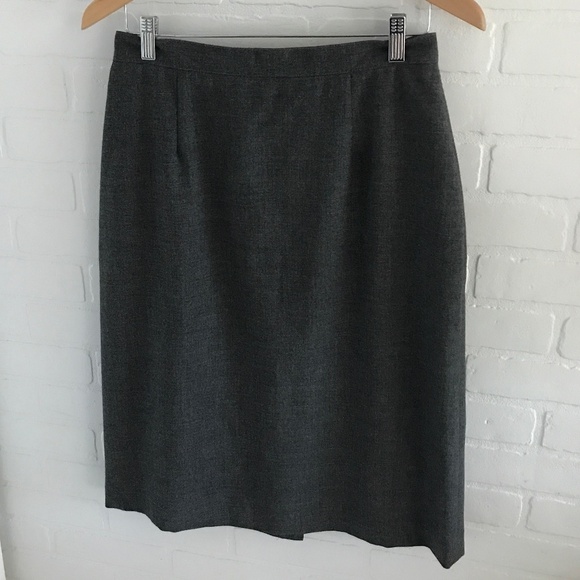 Vintage Pencil Skirt Mister Leonard Pure Virgin Wool Gray Women Size 14P - Picture 4 of 8
